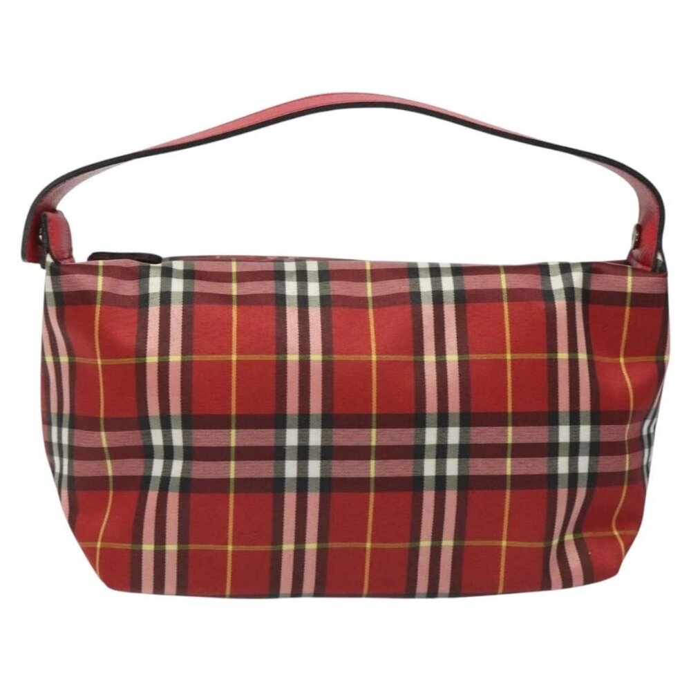 BURBERRY Nova Check Hand Bag Nylon Red Auth 110324 - Picture 11 of 14